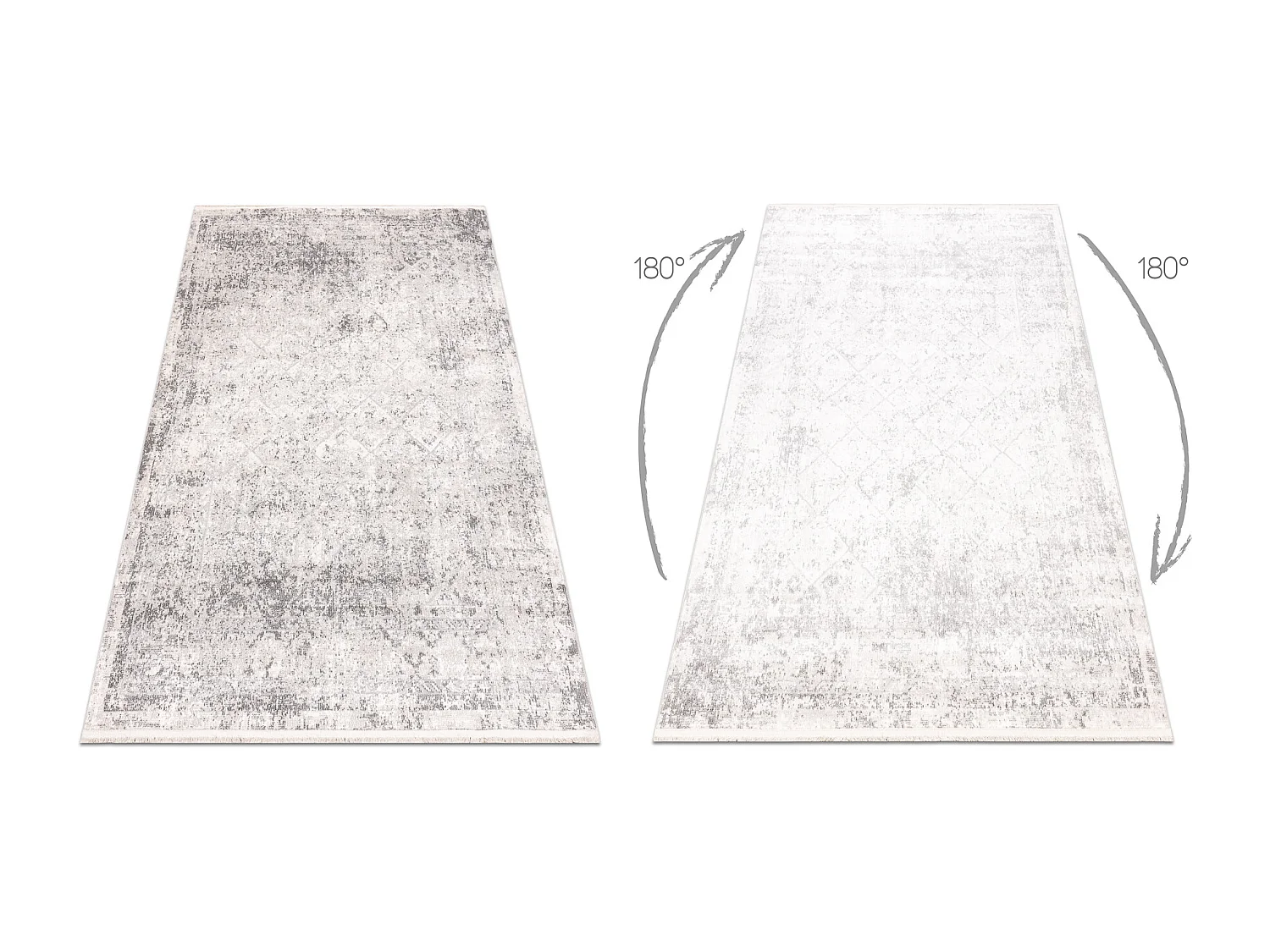 DISTIN 0200A grau / hellgrau / weiß moderner Teppich - Rauten, Rahmen 140x190 cm