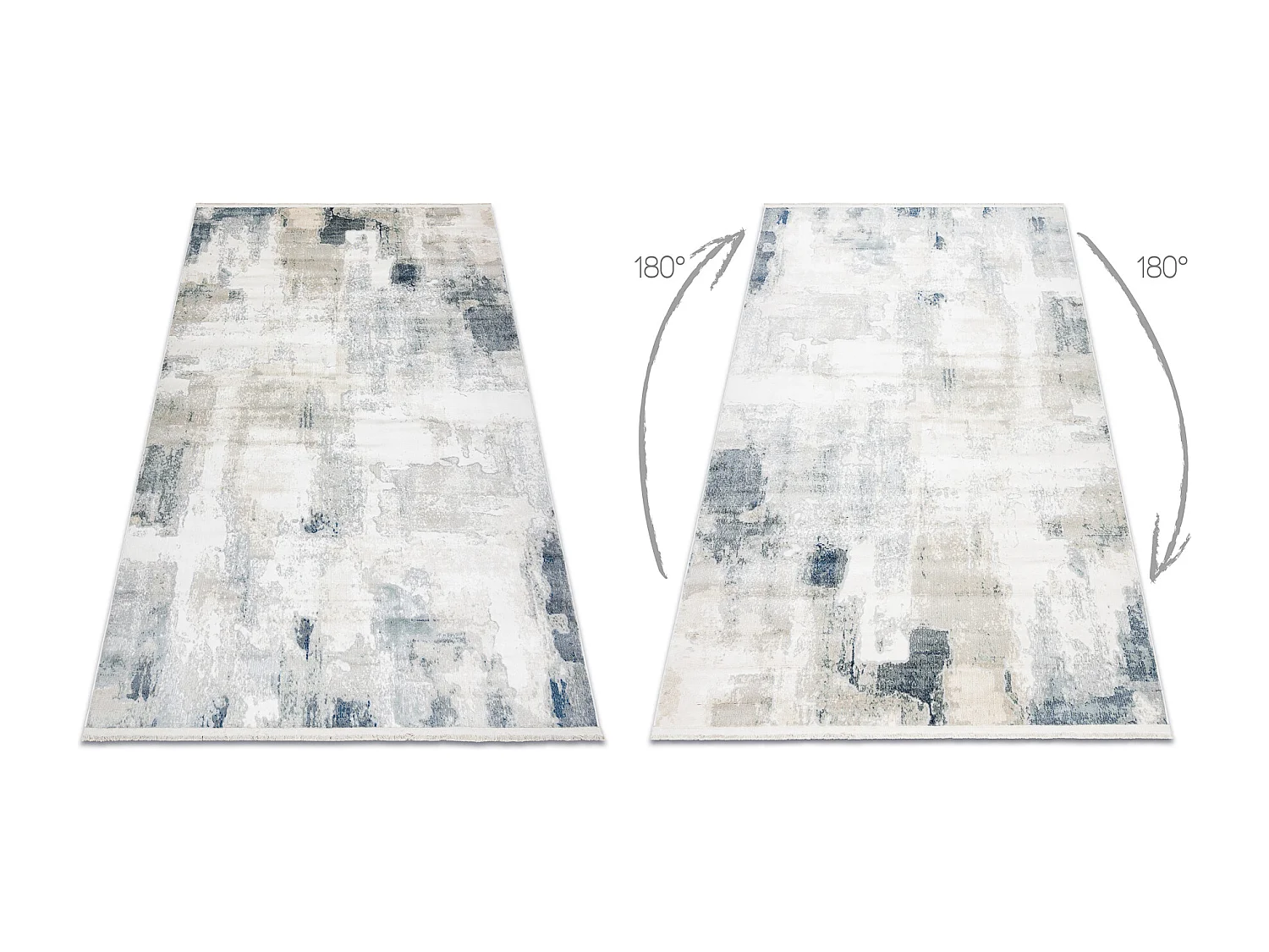 DISTIN 0144A bianco / crema / beige tappeto moderno - Astrazione, vint 180x270 cm