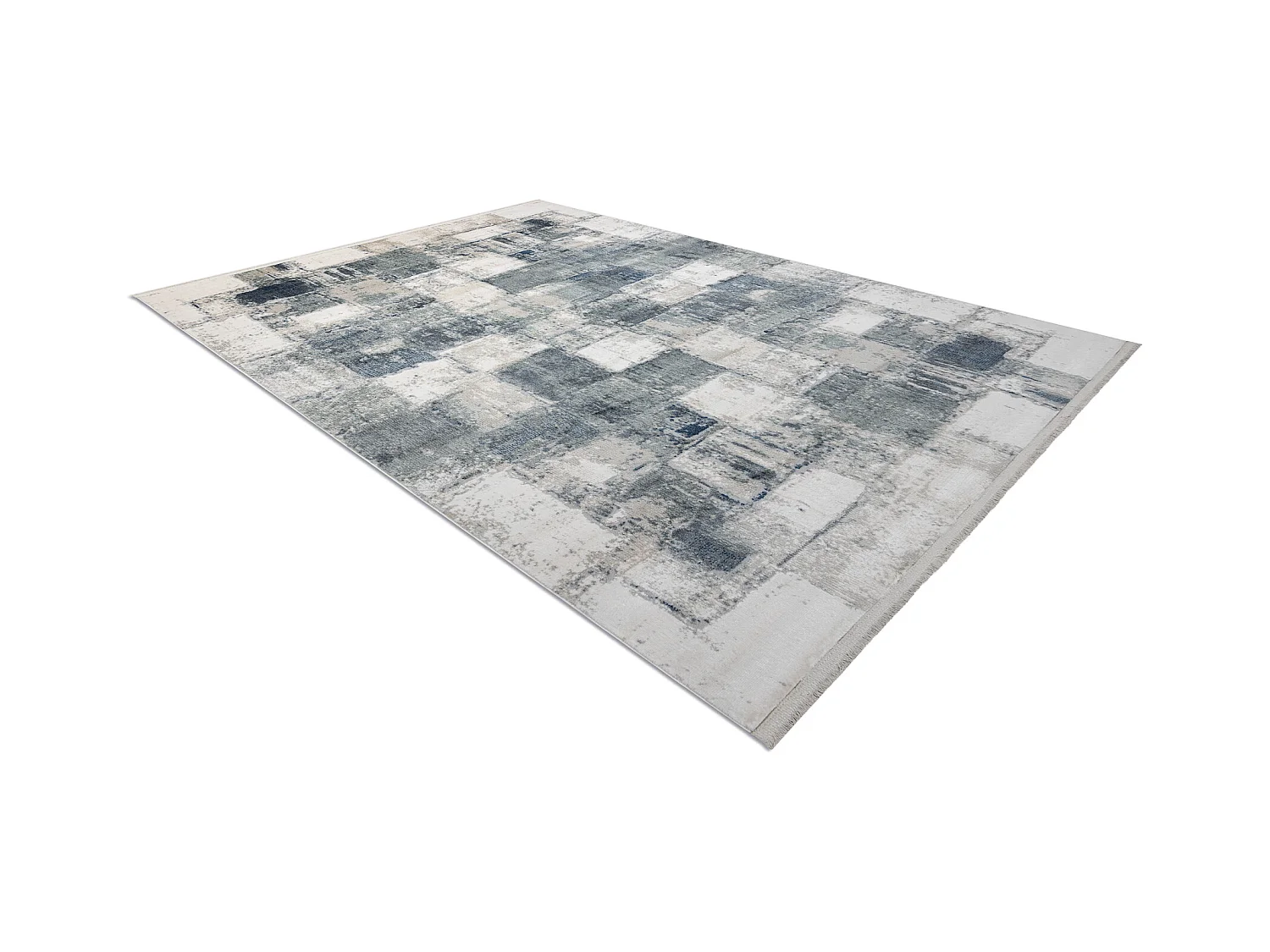 Tapis moderne DISTIN 0143A bleu marine / bleu / blanc - Géométrique, 120x170 cm