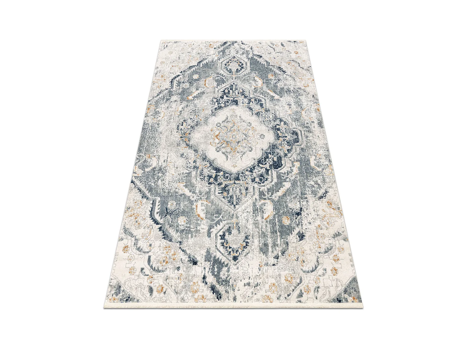 DISTIN 0816A blau / hellgrün / weiß moderner Teppich - Ornament, Vin 120x170 cm