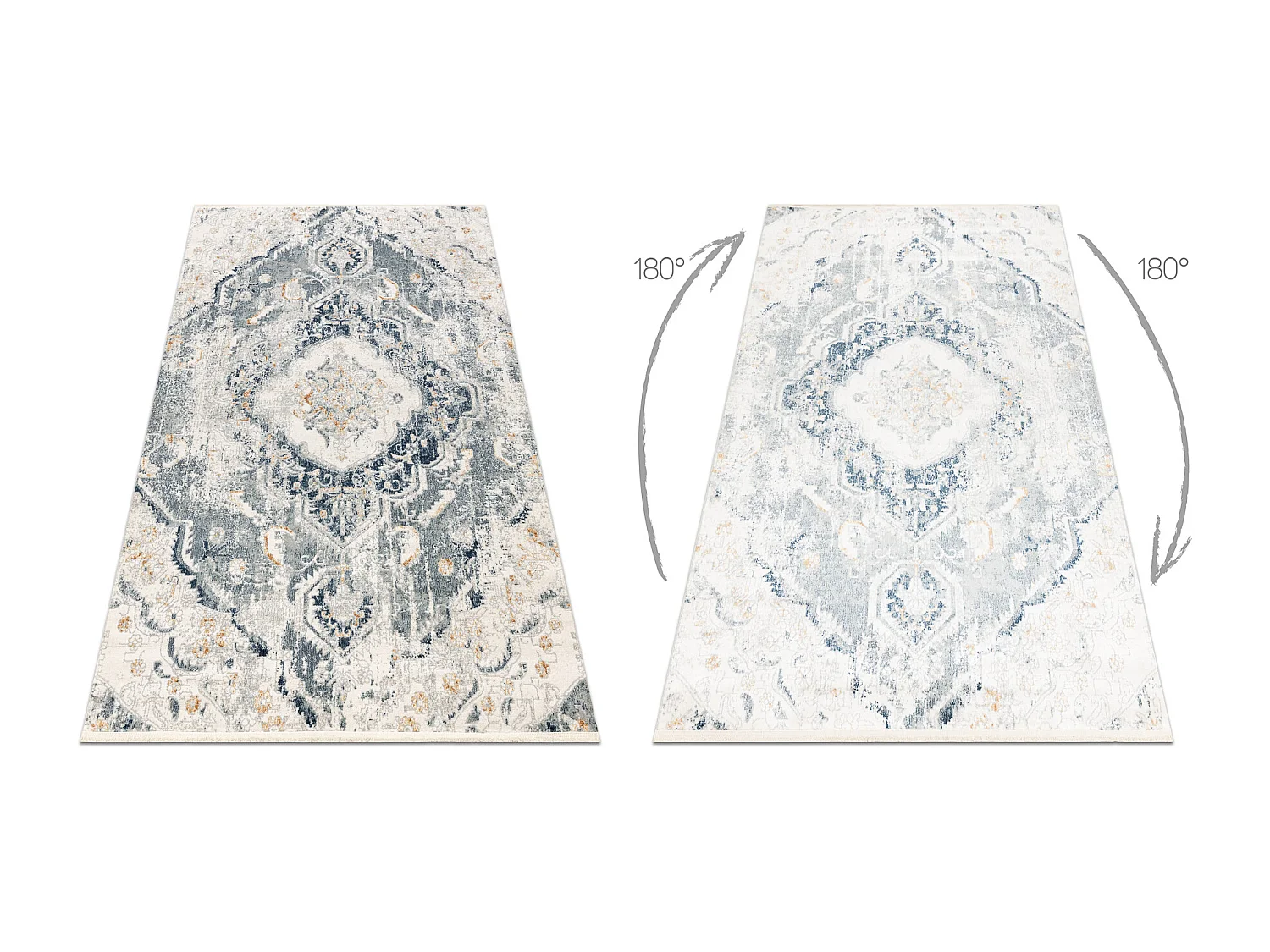 DISTIN 0816A blu / verde chiaro / bianco tappeto moderno - Ornamento,  120x170 cm