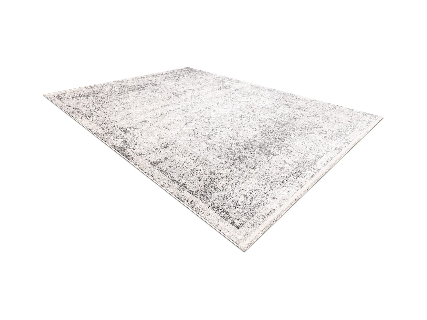 Tapis moderne DISTIN 0200A gris / gris clair / blanc - Losangos, cadre 80x150 cm
