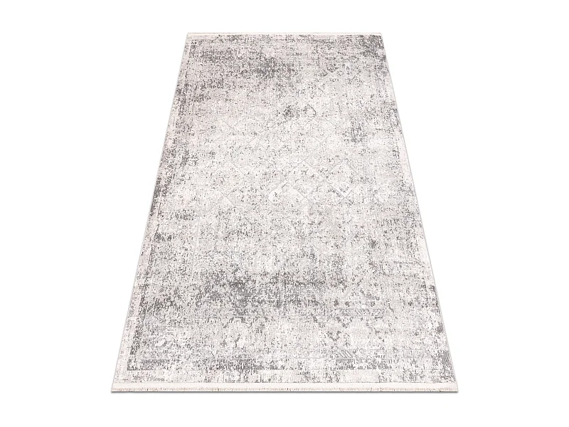 Tapis moderne DISTIN 0200A gris / gris clair / blanc - Losangos, cadre 80x150 cm