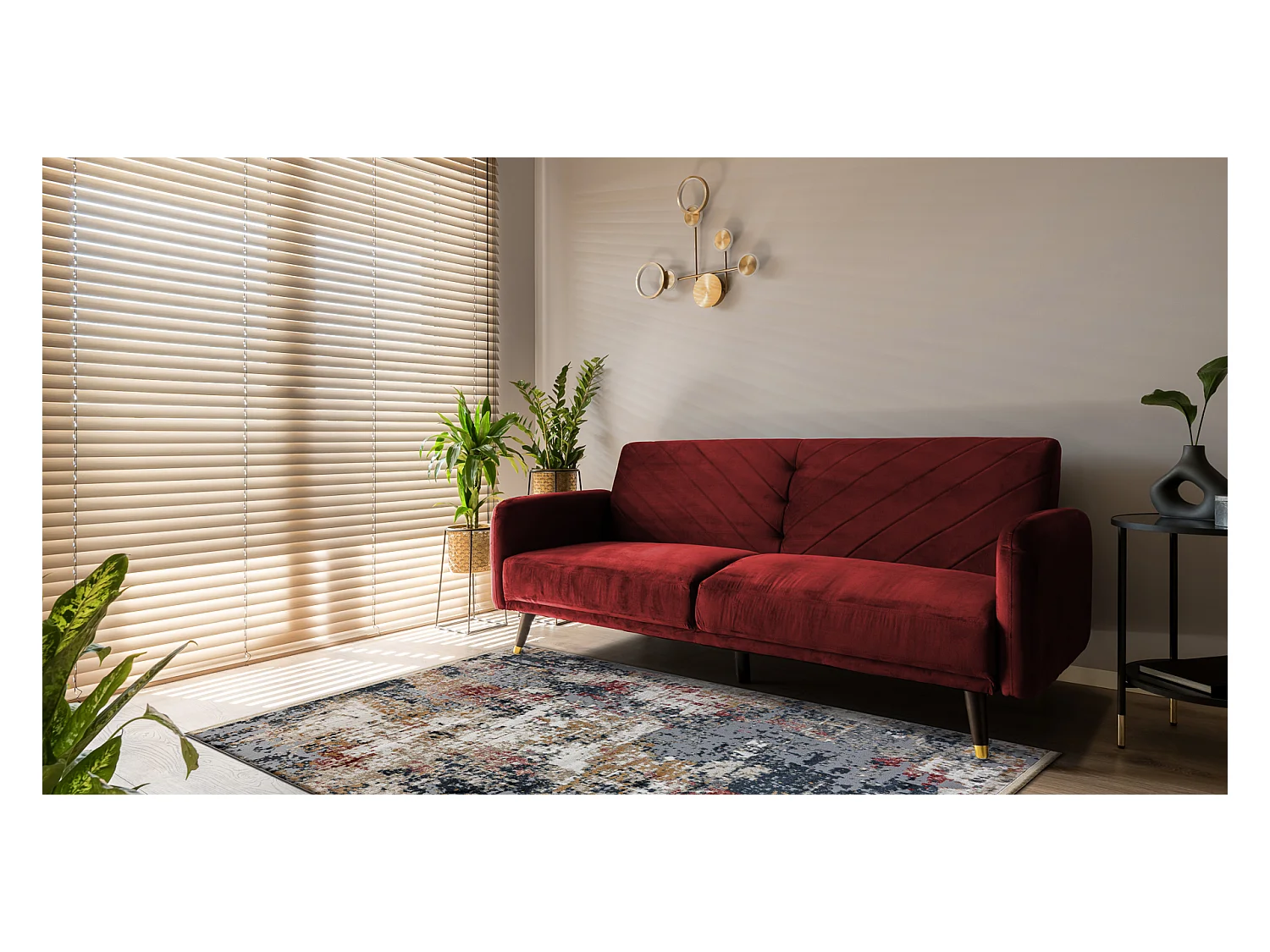 Tapis moderne DISTIN 0123A / poudre / blanc - Abstraction, vintage, fr 140x190 cm
