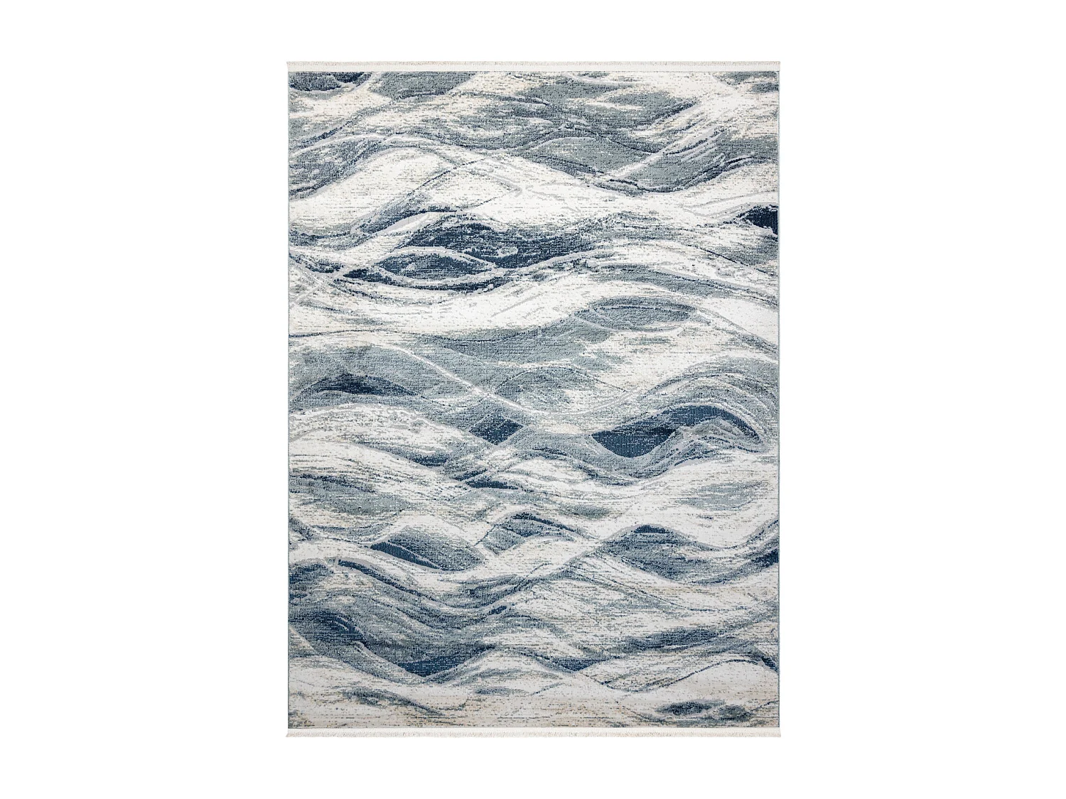 DISTIN 0849A azul marinho / azul / branco tapete moderno - Ondas, vint 200x290 cm