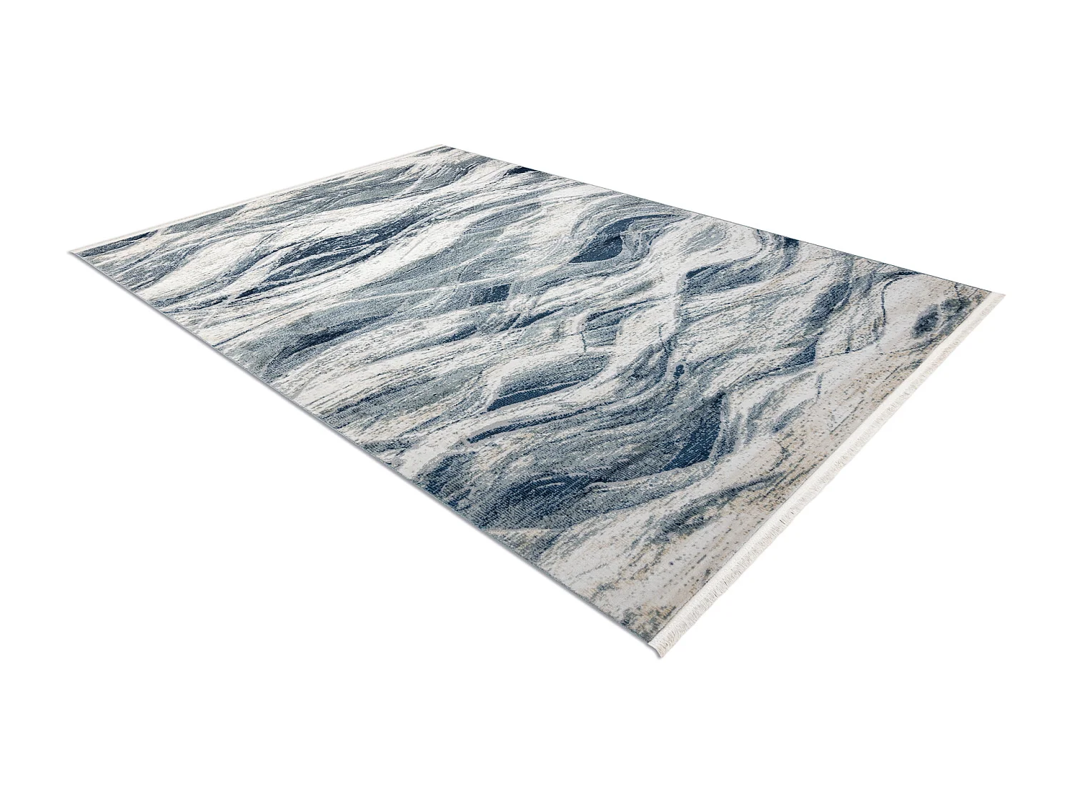 DISTIN 0849A azul marinho / azul / branco tapete moderno - Ondas, vint 200x290 cm