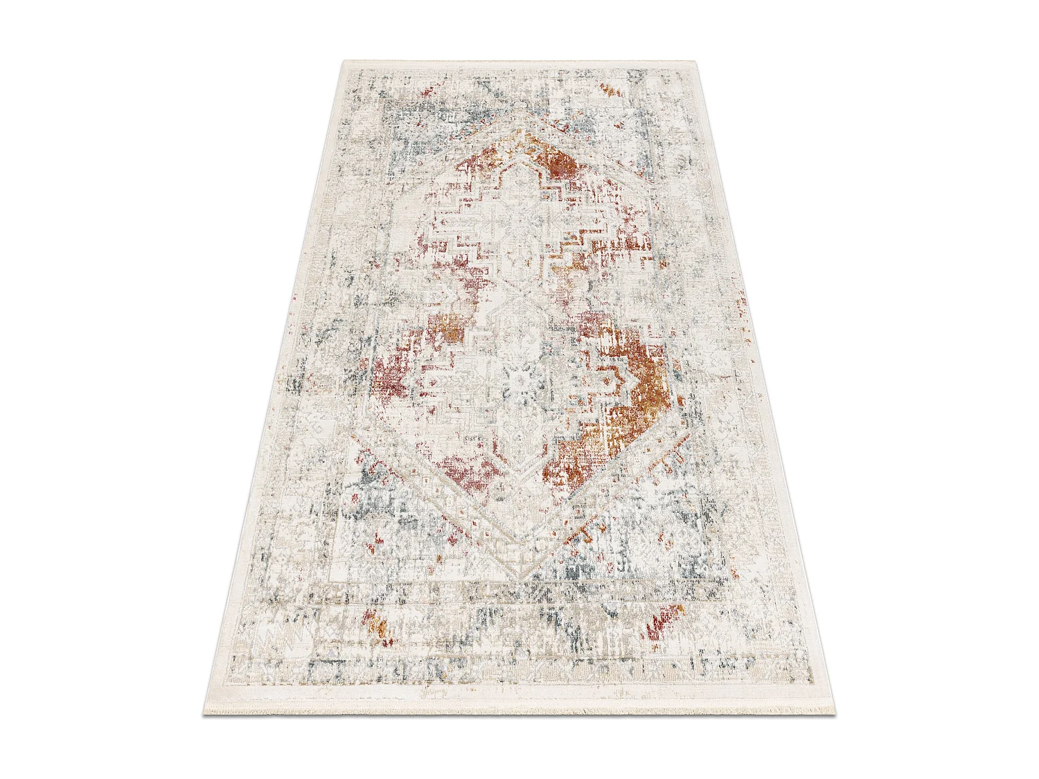 DISTIN 0100B rosa / polvo / blanca alfombra moderna - Adorno, vintage, 80x150 cm