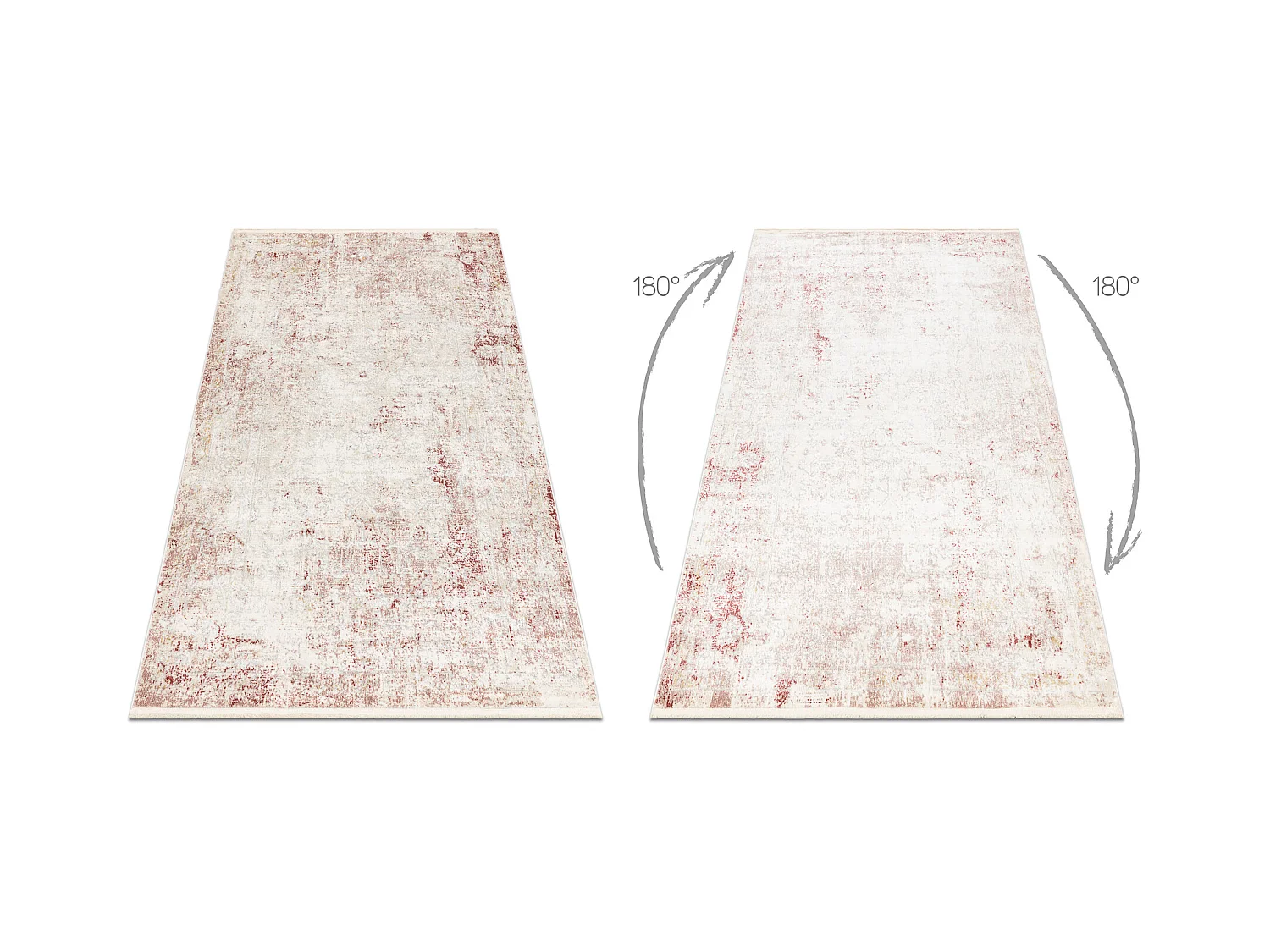 Tapis moderne DISTIN 0828A / poudre / blanc - Abstraction, vintage, fr 200x290 cm