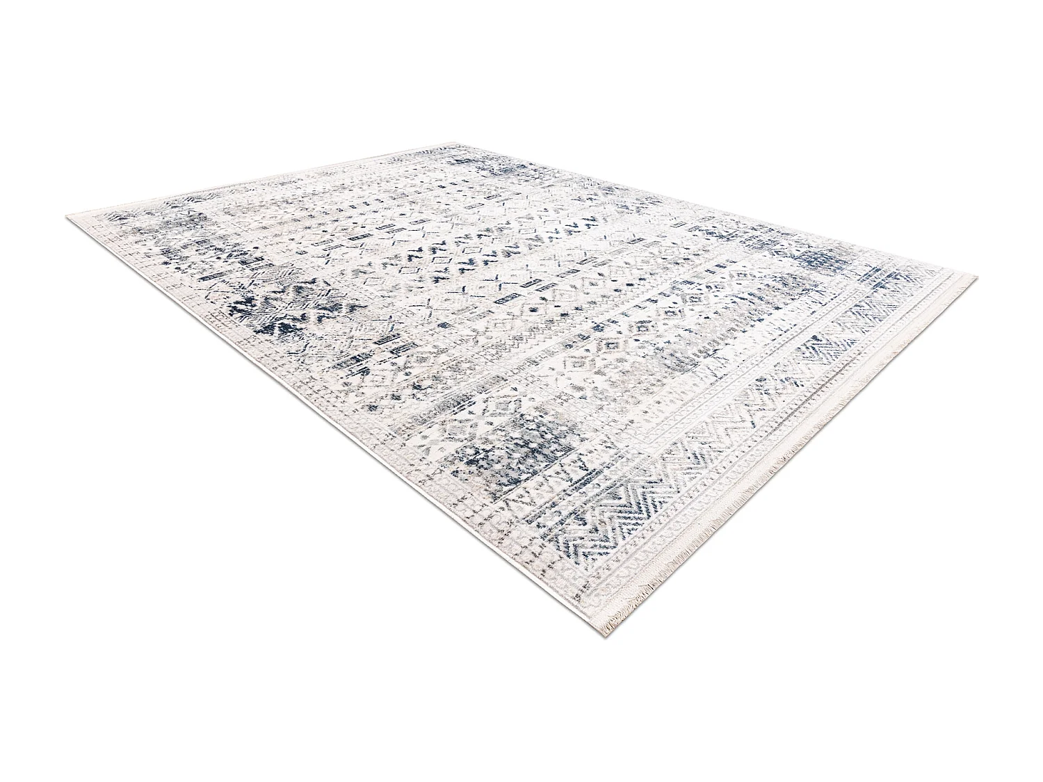 DISTIN 0833A blu navy / blu / bianco tappeto moderno - Boho, vintage,  140x190 cm