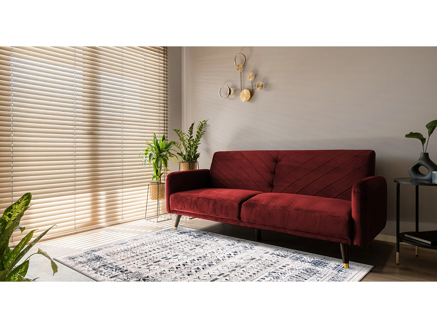 DISTIN 0833A marineblauw / blauw / wit modern tapijt - Boho, vintage,  140x190 cm