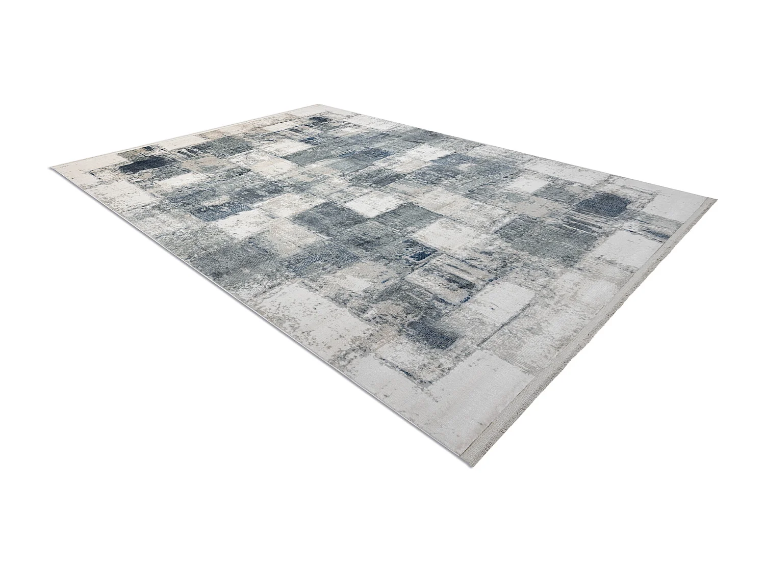 DISTIN 0143A azul marinho / azul / branco tapete moderno - Geométrico 80x150 cm