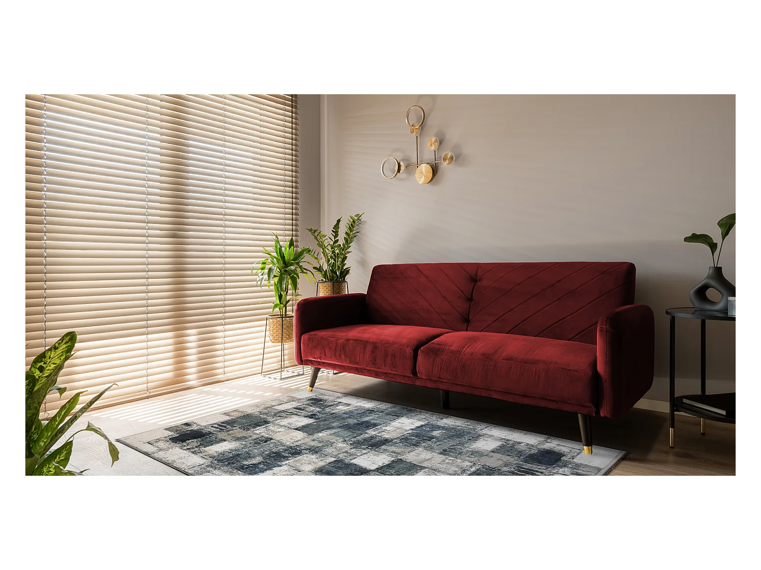 Tapis moderne DISTIN 0143A bleu marine / bleu / blanc - Géométrique, 80x150 cm