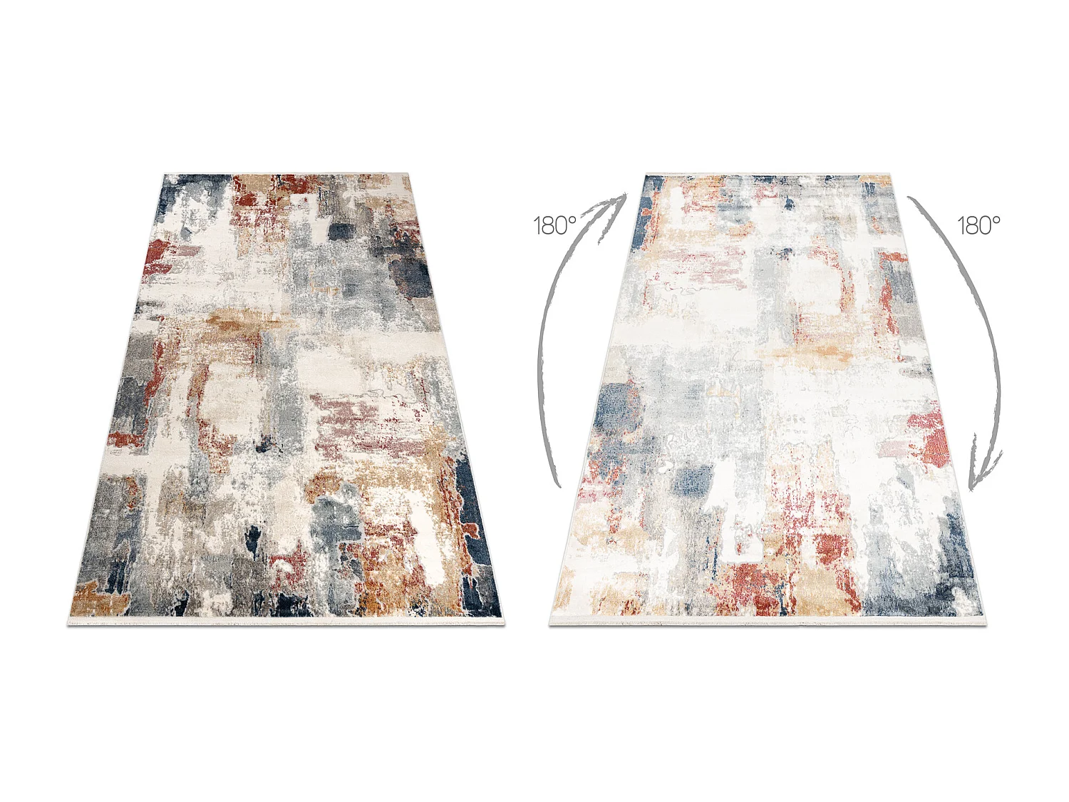 Tapis moderne DISTIN 0144B blanc / / poudre - Abstraction, vintage, fr 160x230 cm