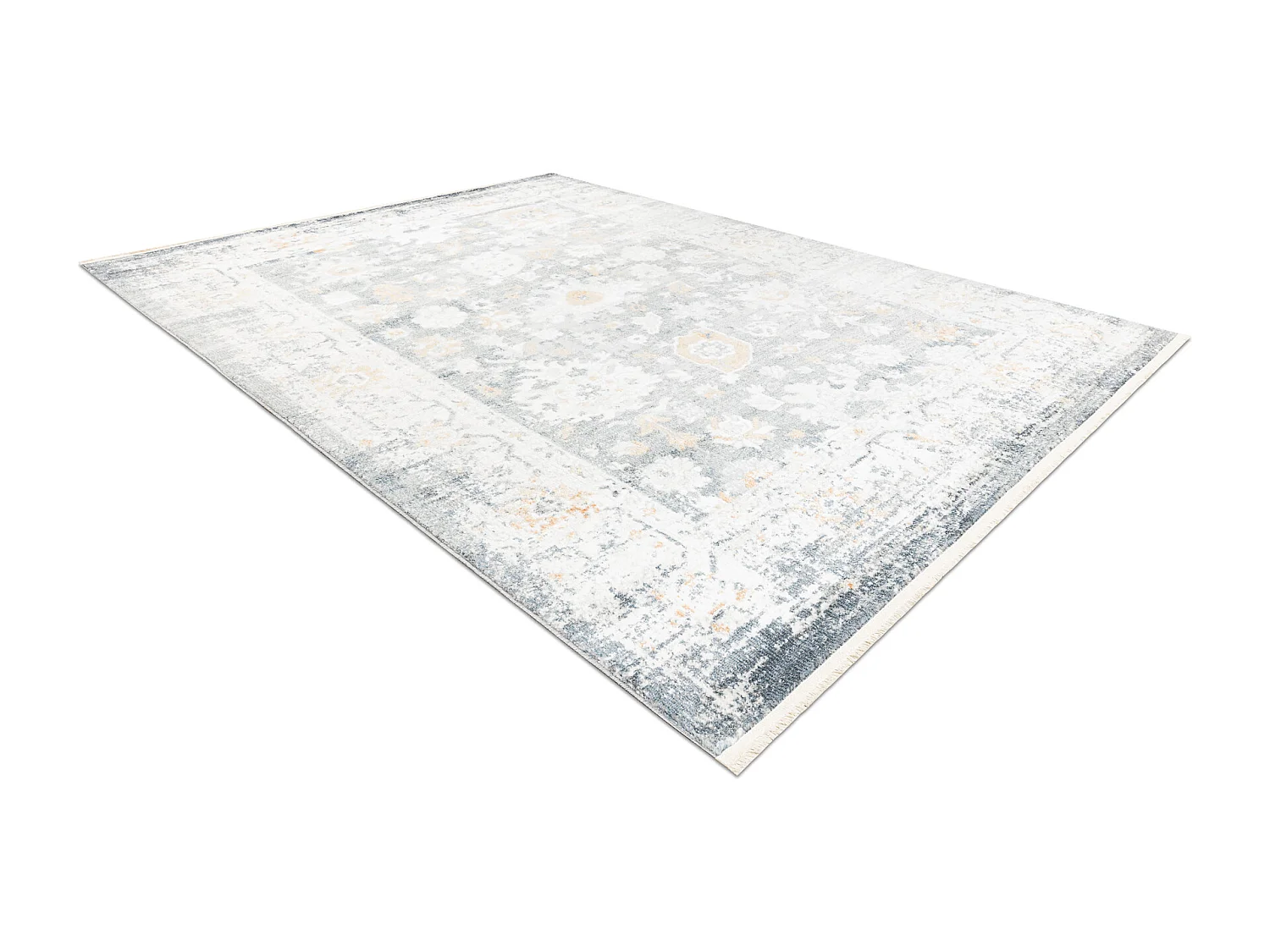 DISTIN 0835A grijs / lichtgrijs / wit modern tapijt - Ornament, kader  140x190 cm