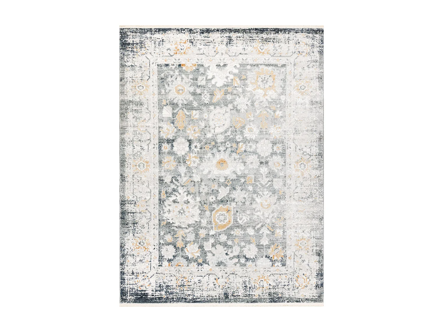 Tapis moderne DISTIN 0835A gris / gris clair / blanc - Ornement, cadre 200x290 cm