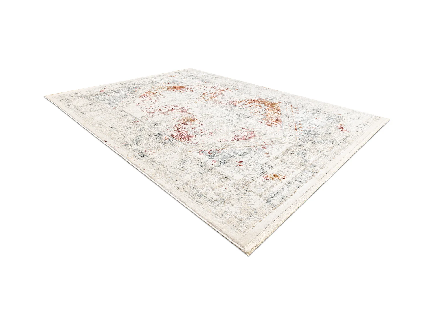 DISTIN 0100B roze / poeder / wit modern tapijt - Ornament, vintage, fr 200x290 cm