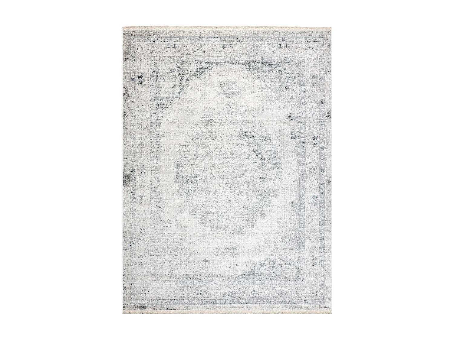 Tapis moderne DISTIN 0201A blanc / bleu / vert clair - Ornement, cadre 200x290 cm