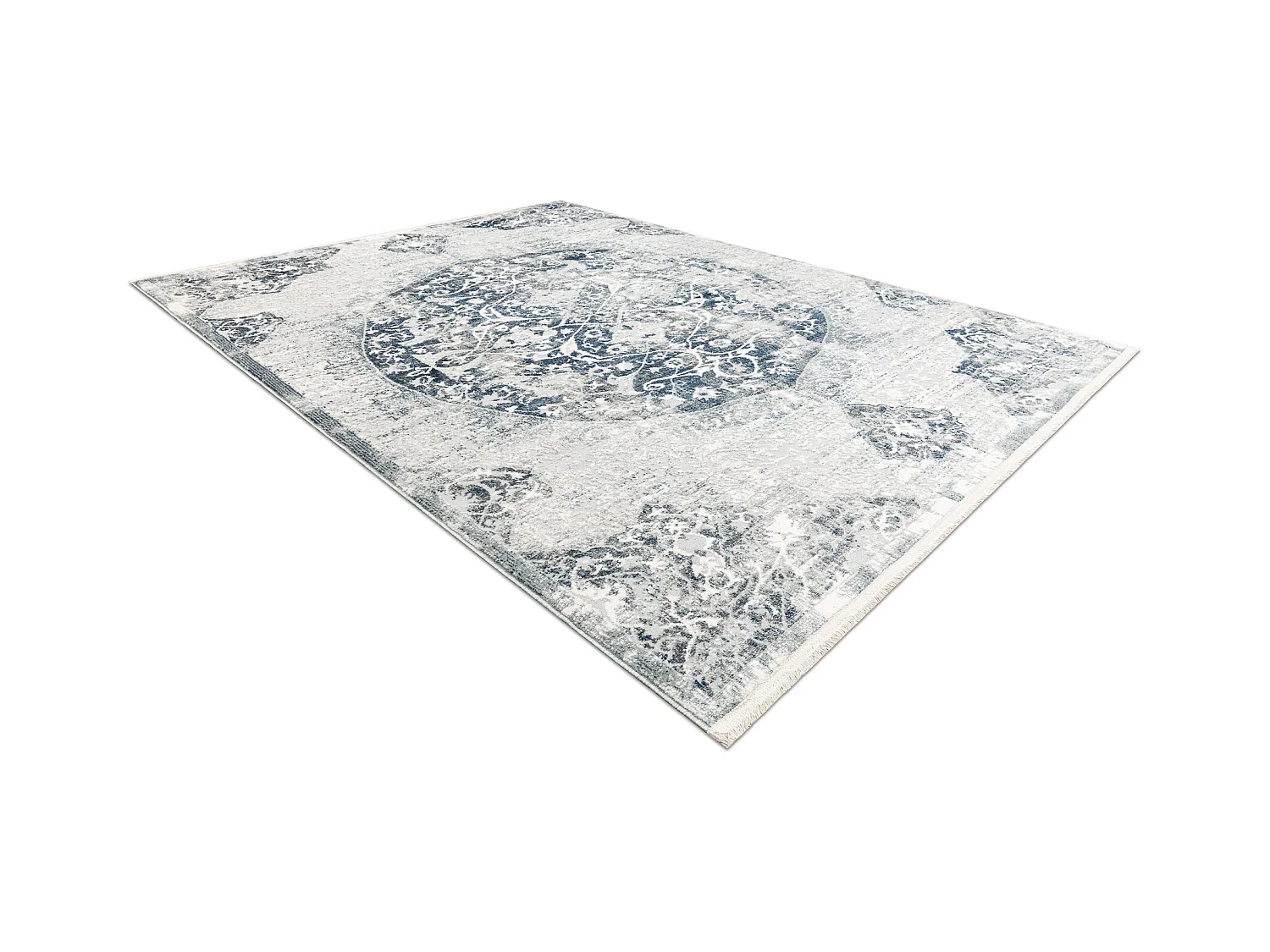 Tapis moderne DISTIN 0820A bleu marine / bleu / blanc - Ornement, vint 180x270 cm