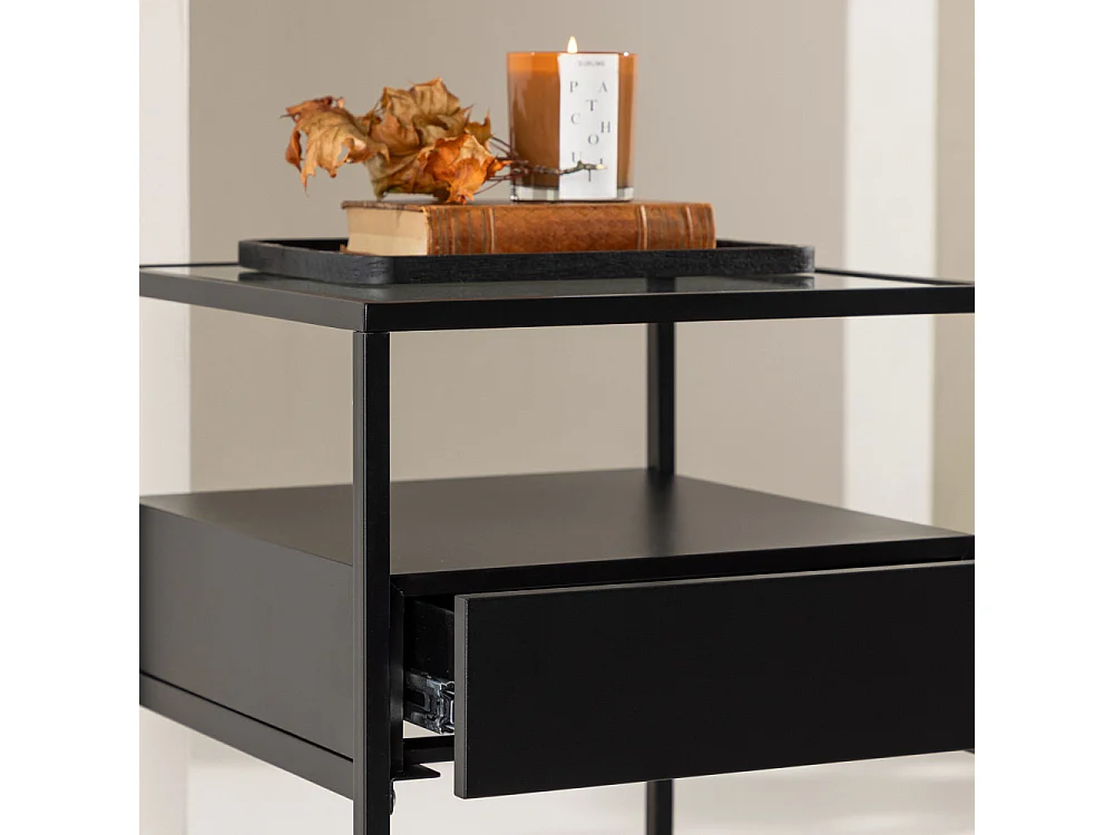 Table d'Appoint Design "Fortaleza" 51cm Noir