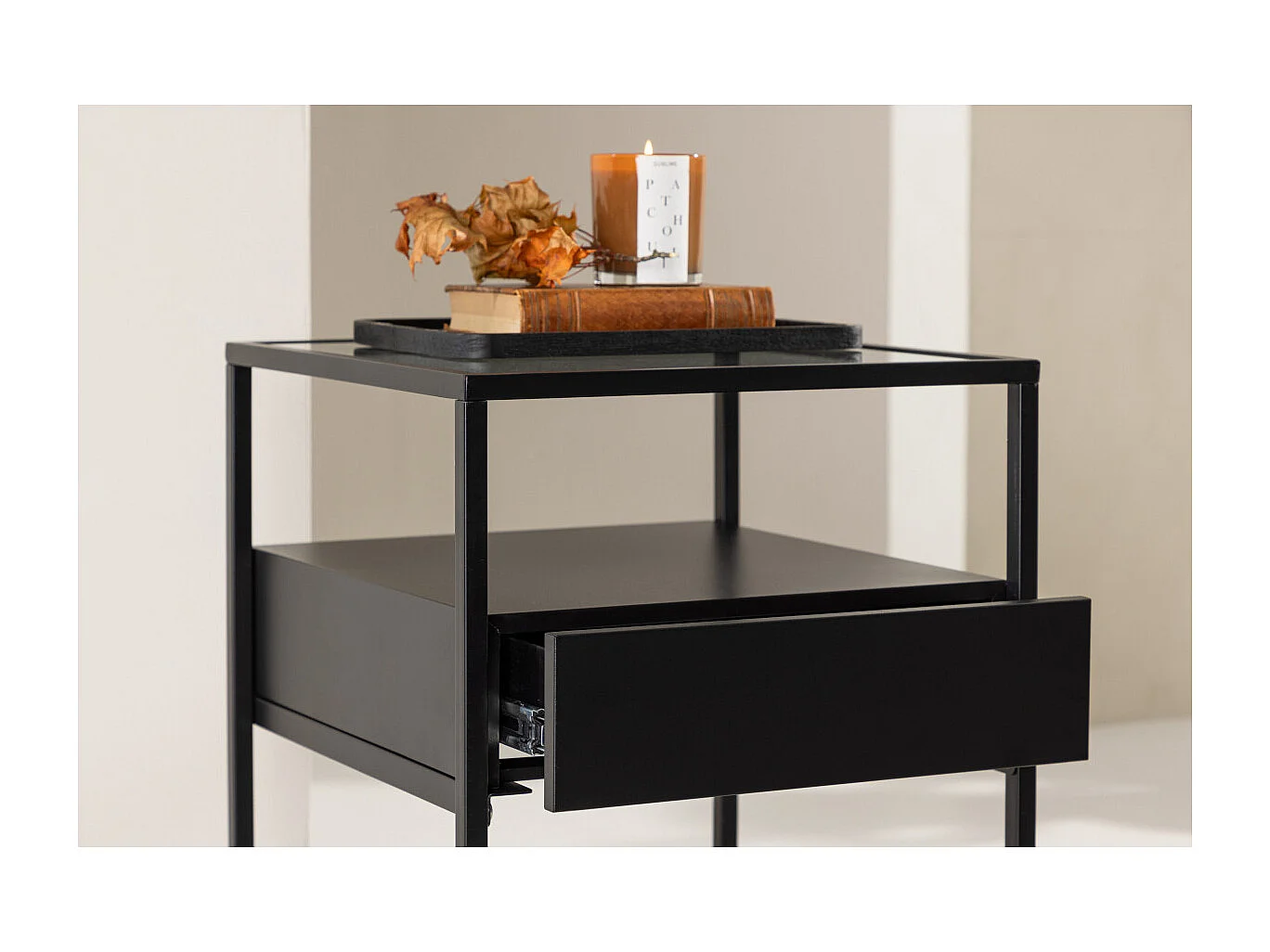 Table d'Appoint Design "Fortaleza" 51cm Noir