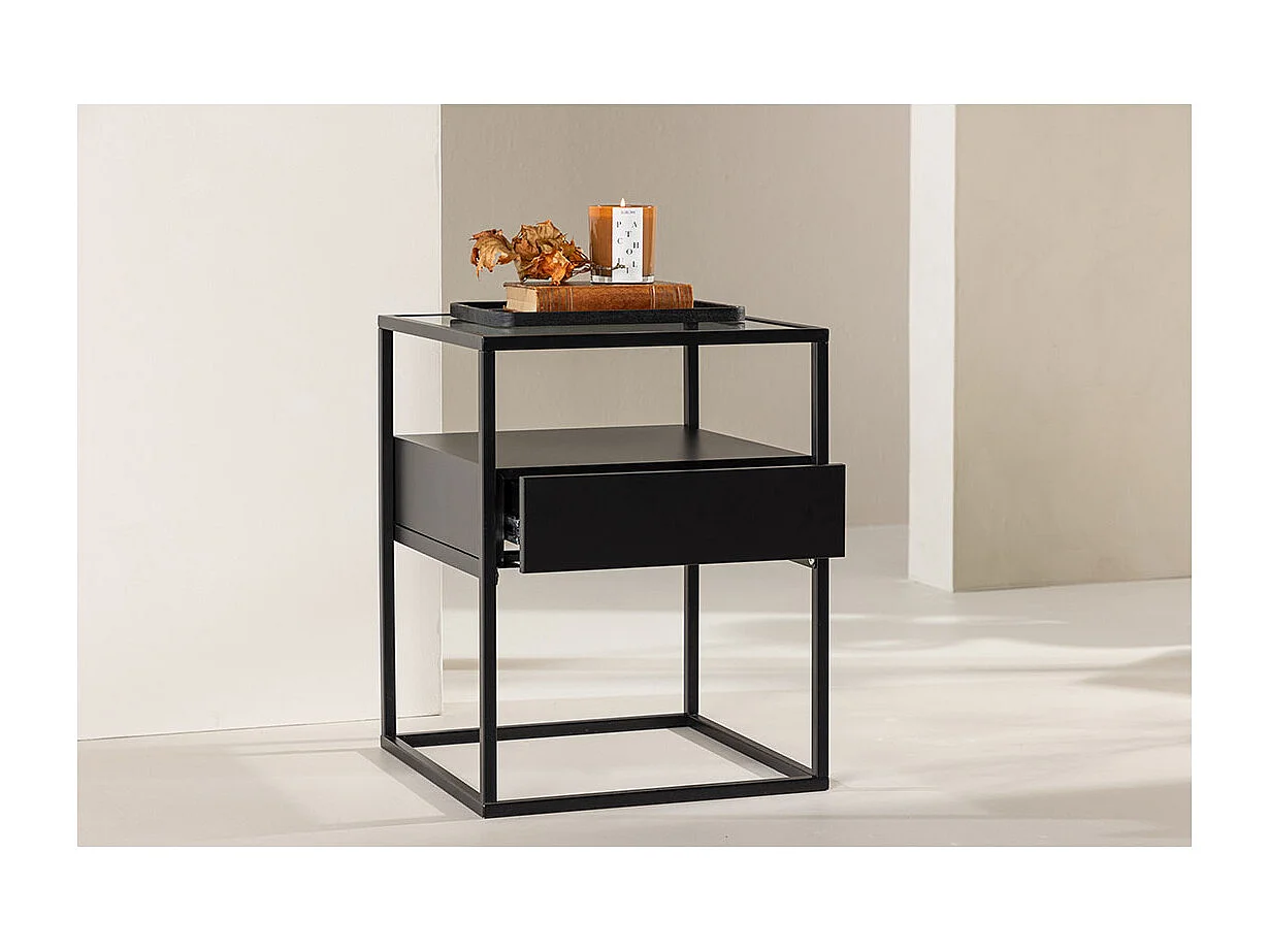 Fortaleza hoektafel 1 lade, 1 plank zwart.