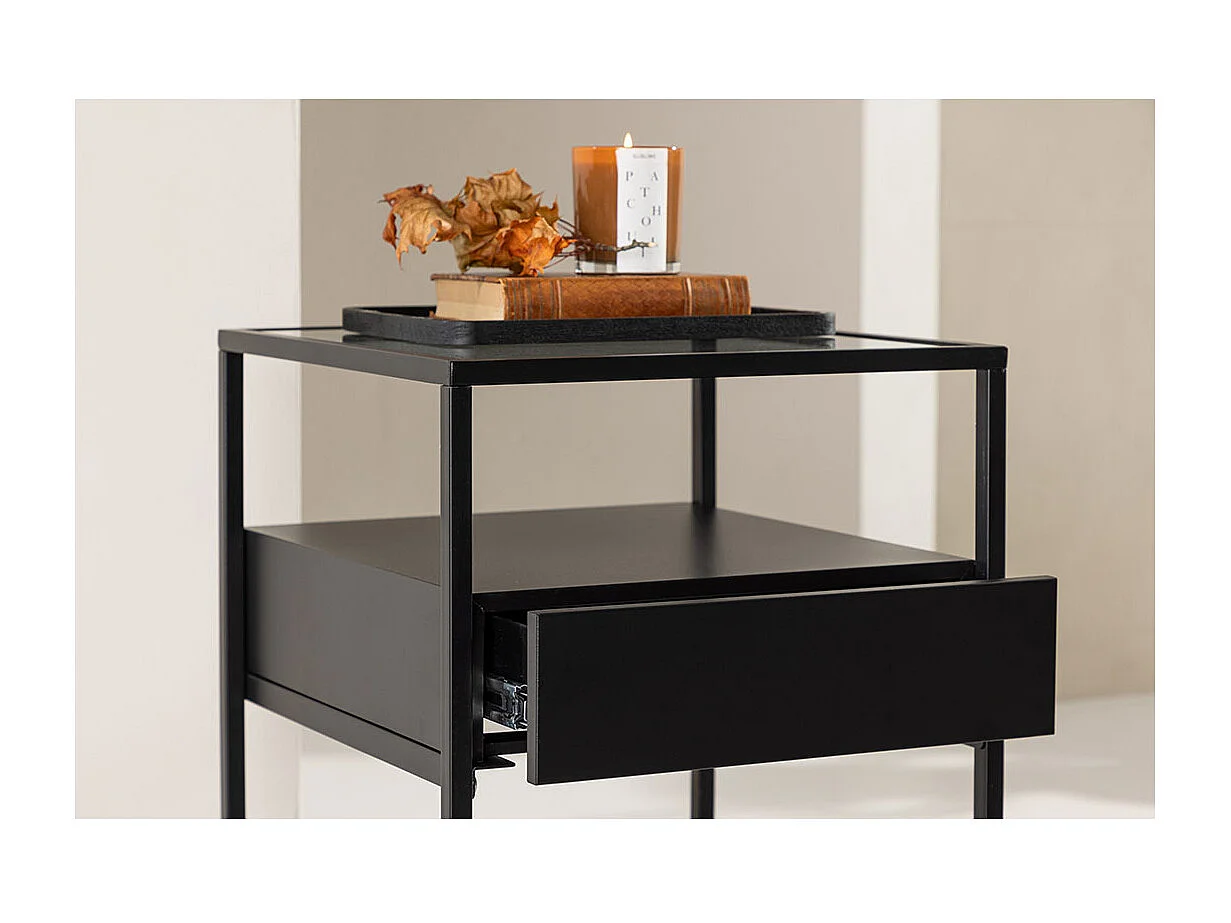 Fortaleza hoektafel 1 lade, 1 plank zwart.