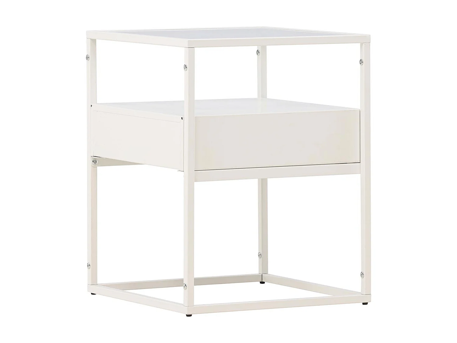 Table d'Appoint Design "Fortaleza" 51cm Blanc