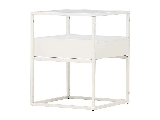 Table d'Appoint Design "Fortaleza" 51cm Blanc