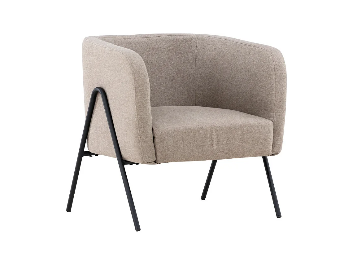 Rika - Fauteuil en tissu et métal - Beige