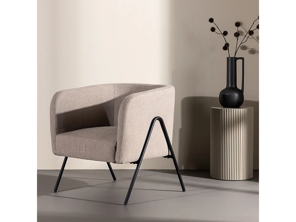 Fauteuil Design en Tissu "Rika" 70cm Beige