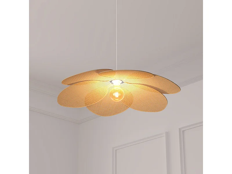 Lampe Suspension Pétales en Bambou "Rym" 62cm Naturel