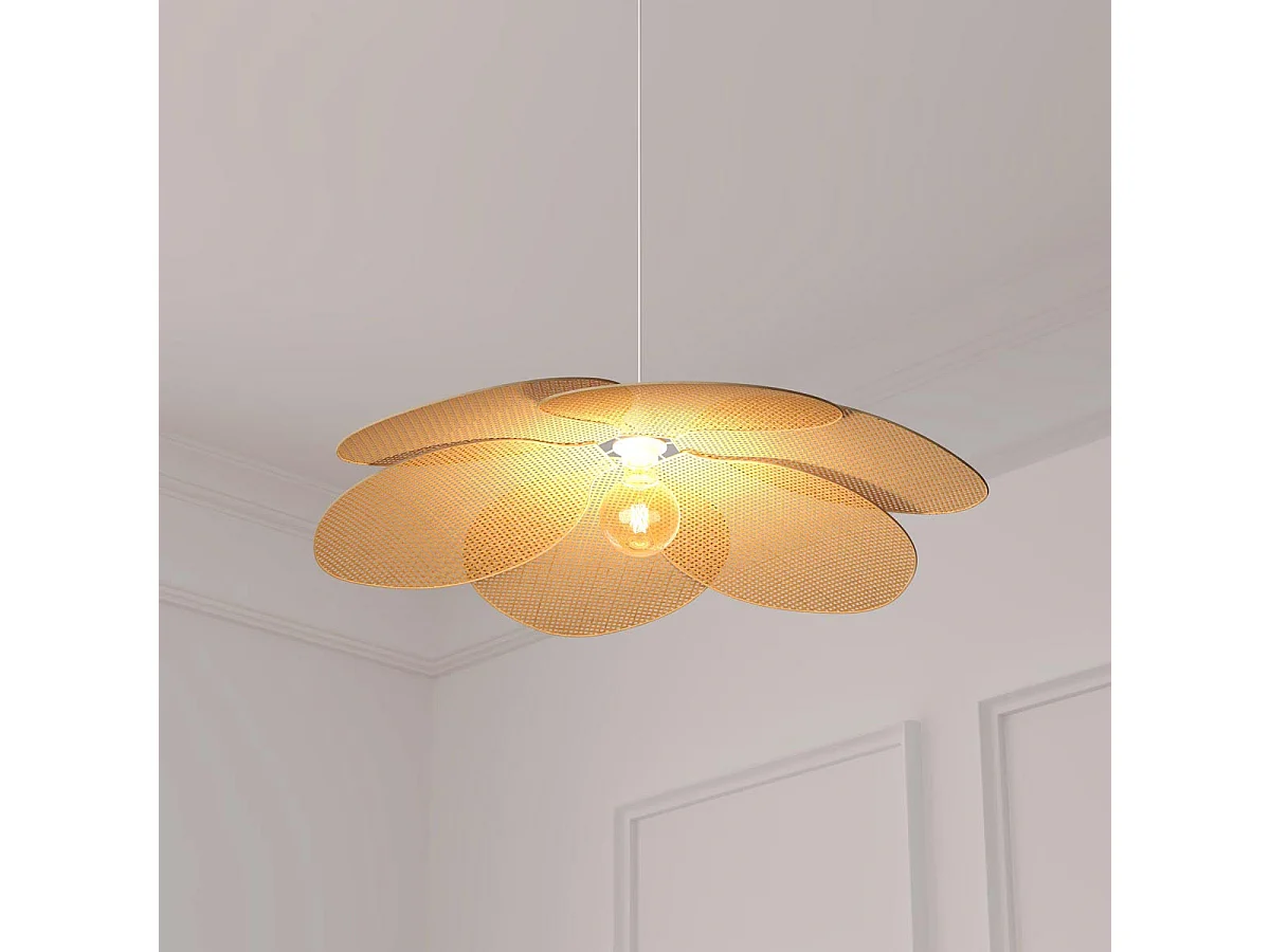 Lampe Suspension Pétales en Bambou "Rym" 62cm Naturel