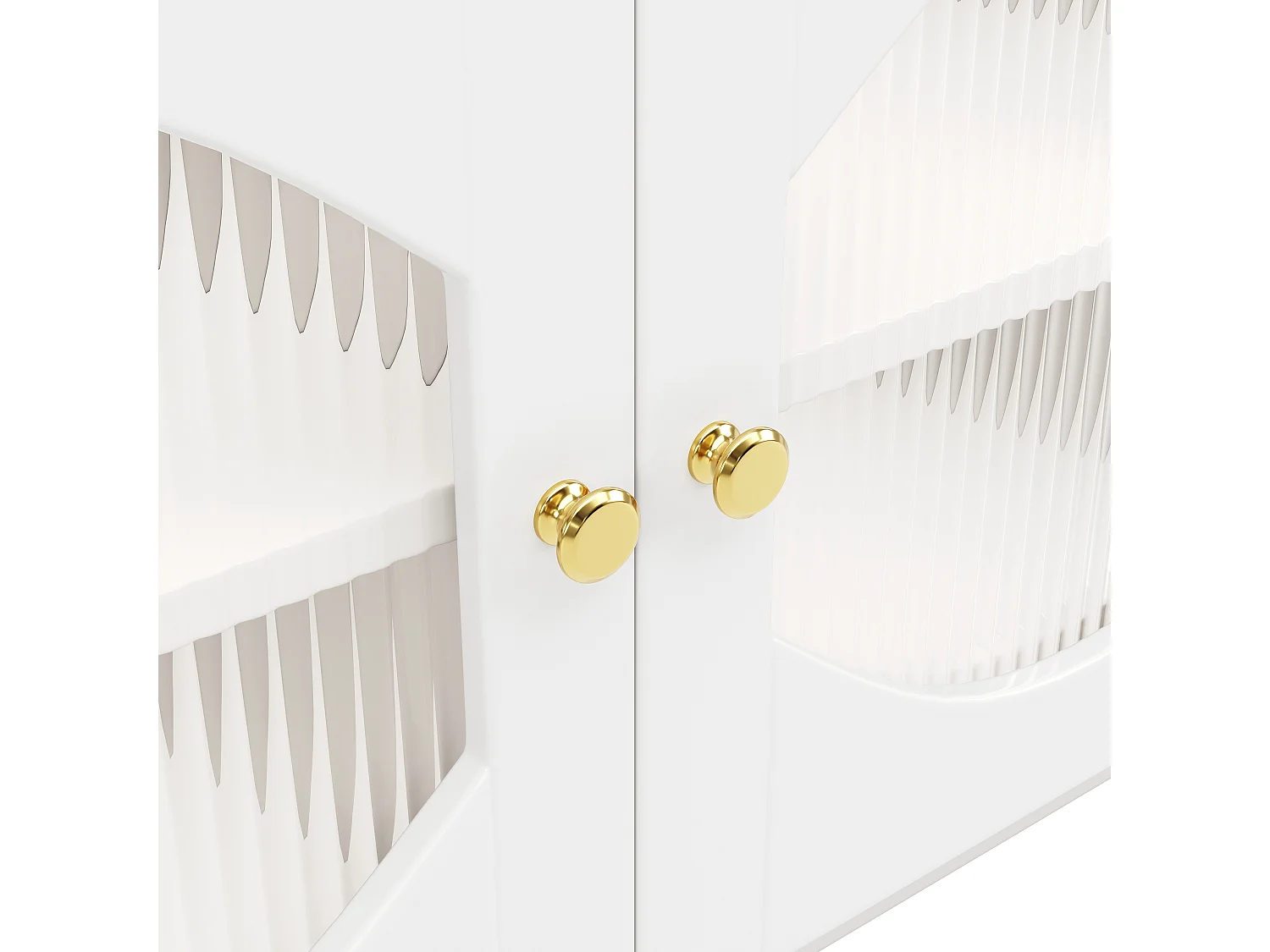 Buffet moderne - 1 tiroir、4 étagères et compartiment ouvert - MDF - Blanc