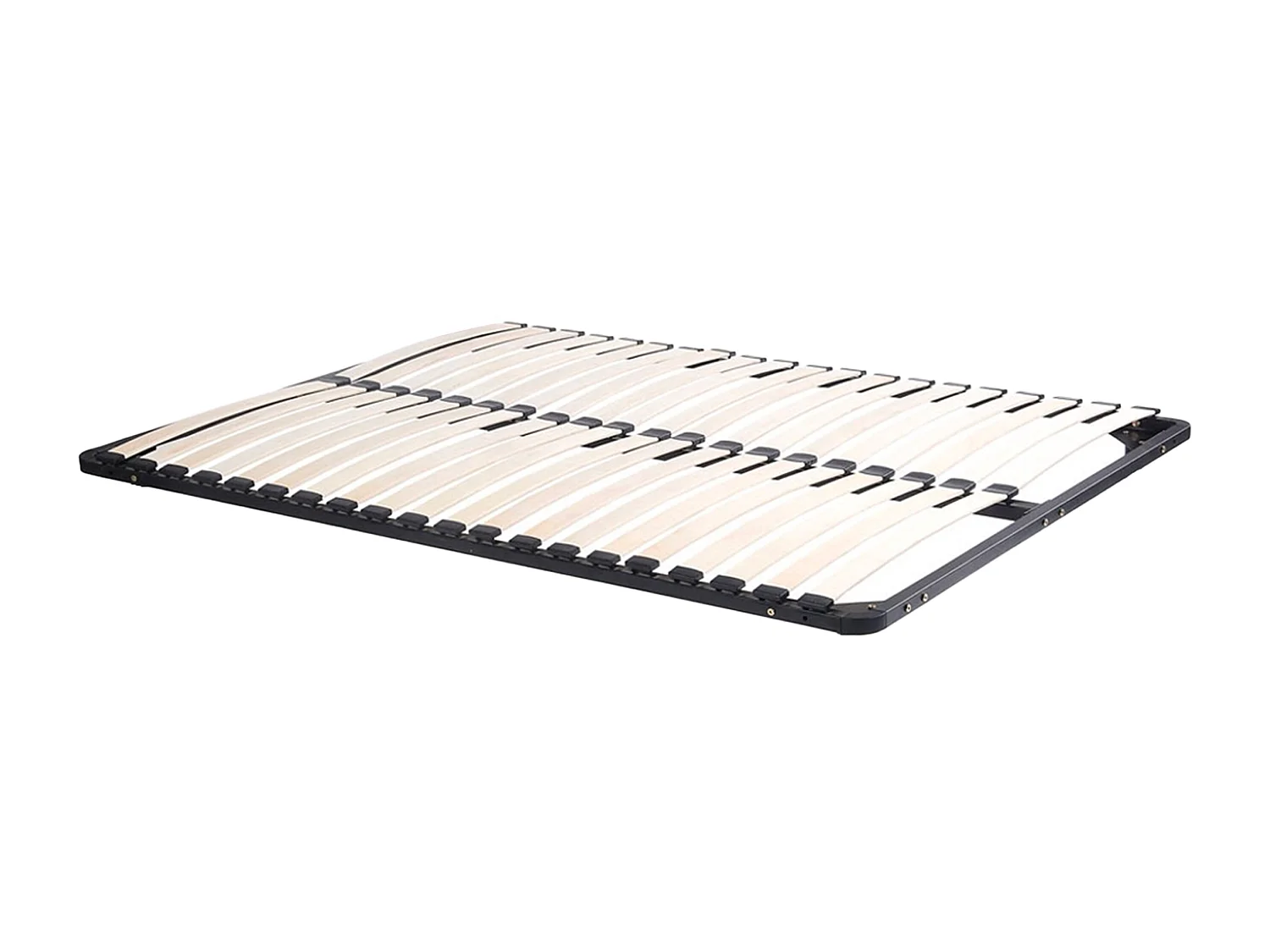 Lit 120 x 190/200 cm avec rangements - Coloris : Naturel et noir + Sommier + Matelas - KINSELIA