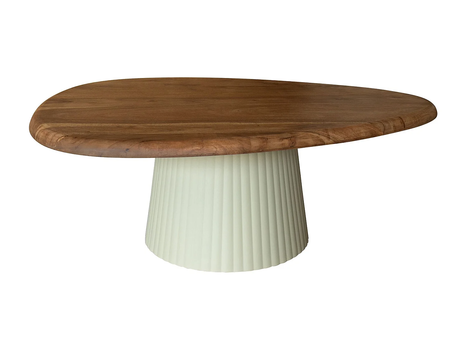 Now's Home - Table Basse En Bois D'acacia Et Pied En Métal écru