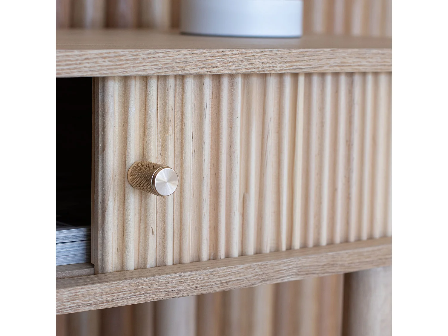 Now's Home - Console En Bois  De Pin Naturel Avec Deux Portes 100x35x80cm Hector