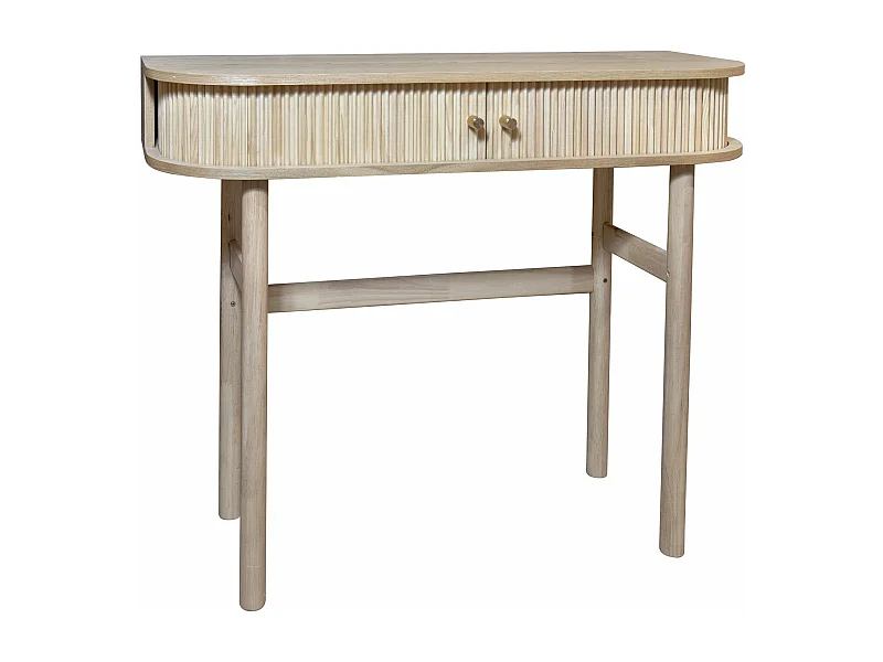 Now's Home - Console En Bois  De Pin Naturel Avec Deux Portes 100x35x80cm Hector