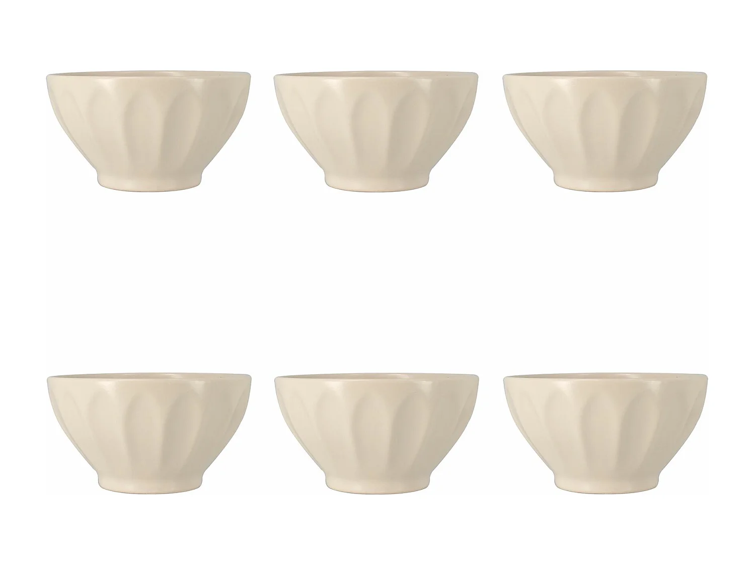 Novastyl - Lot 6 Bol Bistrot 580ml En Faience Creme