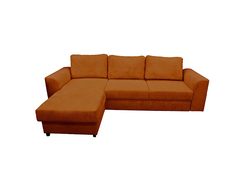 Canapé d'angle réversible et convertible velours ambre Magda