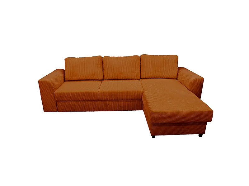 Canapé d'angle réversible et convertible velours ambre Magda