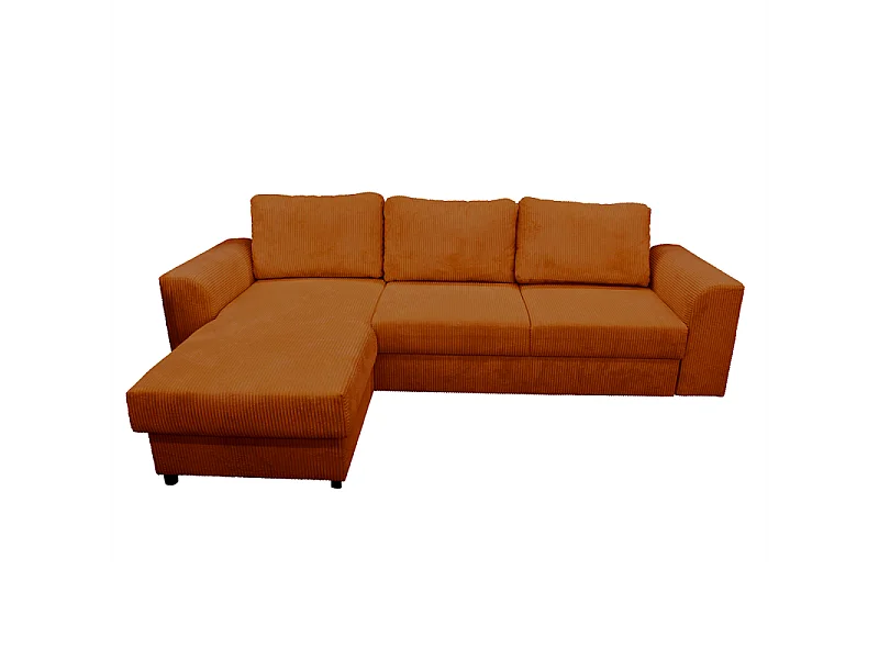 Canapé d'angle réversible et convertible velours ambre Magda