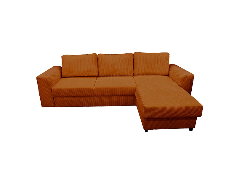 Canapé d'angle réversible et convertible velours ambre Magda