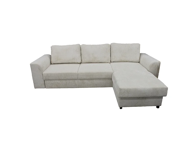 Canapé d'angle réversible et convertible velours beige Magda