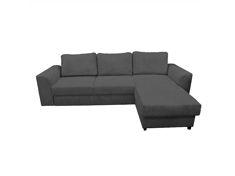 Canapé d'angle réversible et convertible velours gris Magda