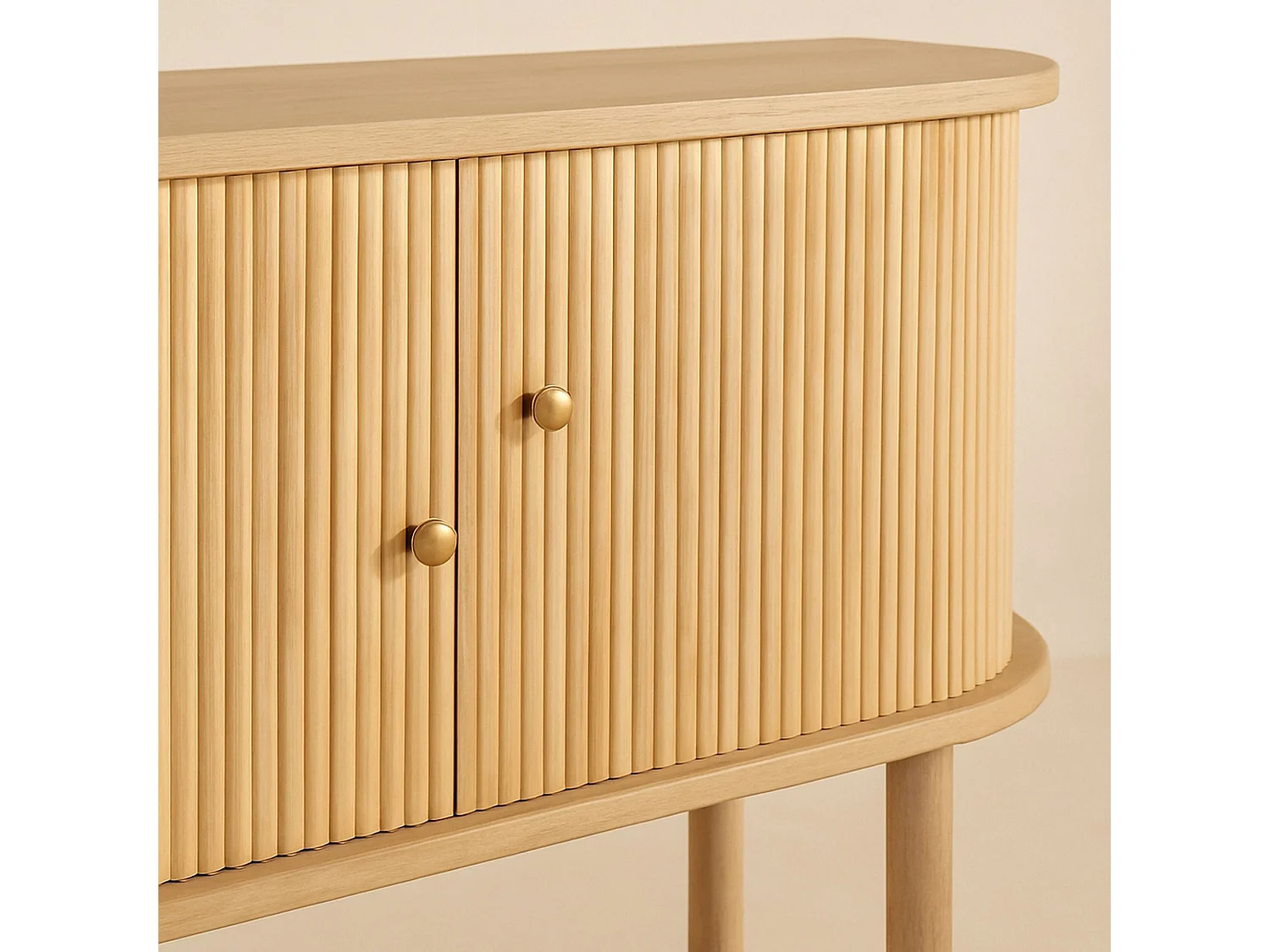 Now's Home - Bahut En Bois De Pin Naturel Avec Deux Portes 95x39x75cm Hector