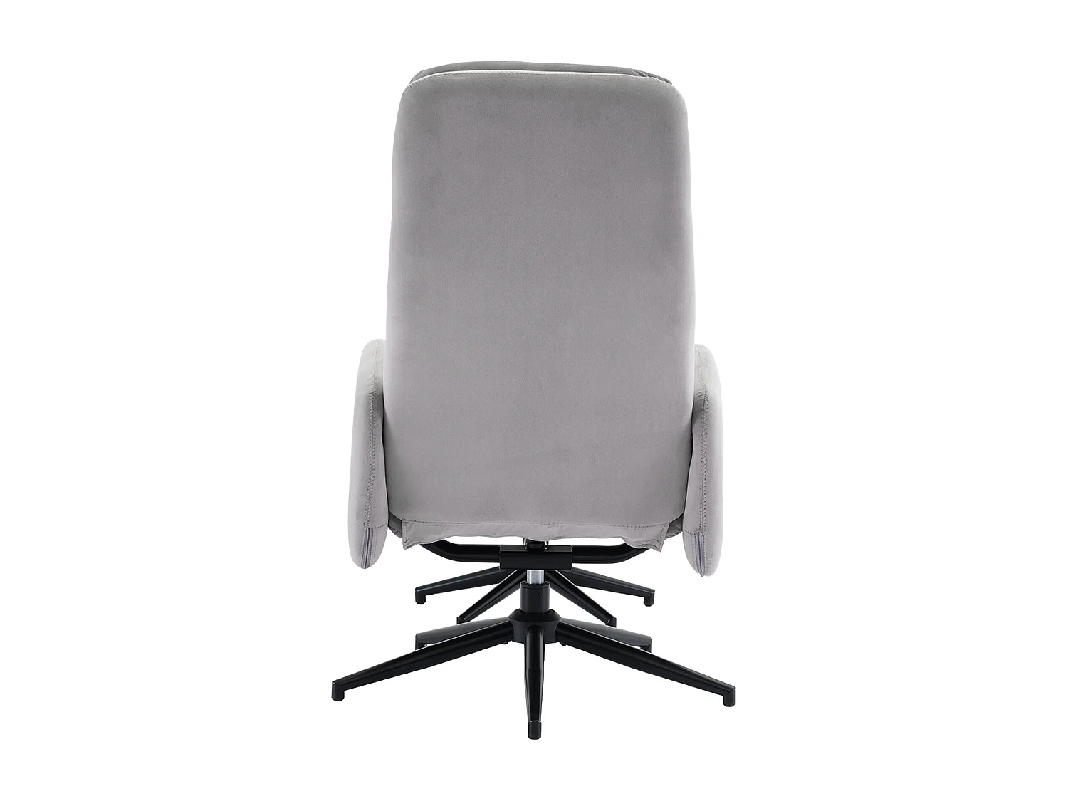 Fotel obrotowy z weluru z podnóżkiem - odchylany od 95° do 125° - Szary