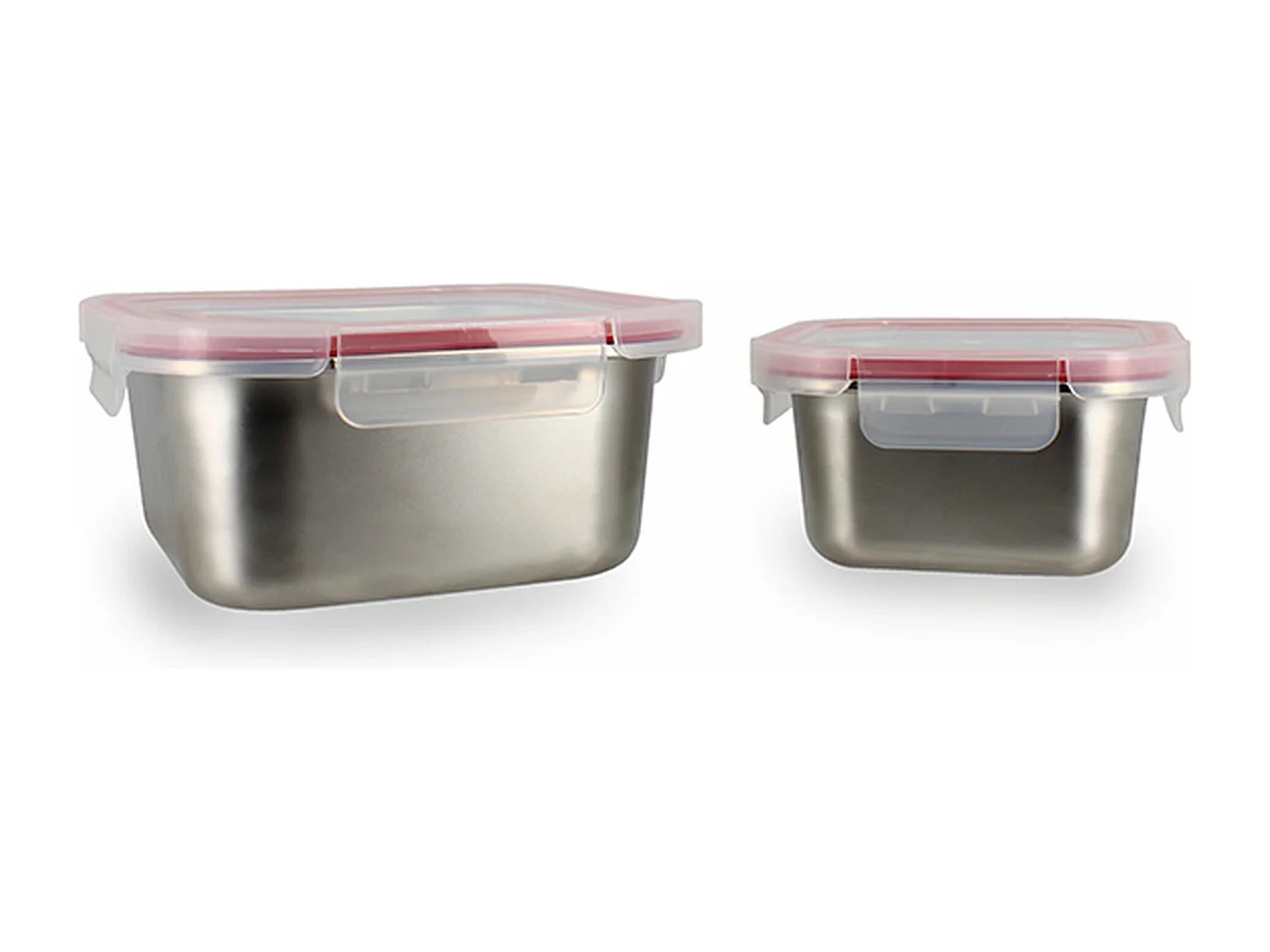 Menastyl - Lot 2 Boites Hermetiques Carrees En Acier Inoxydable