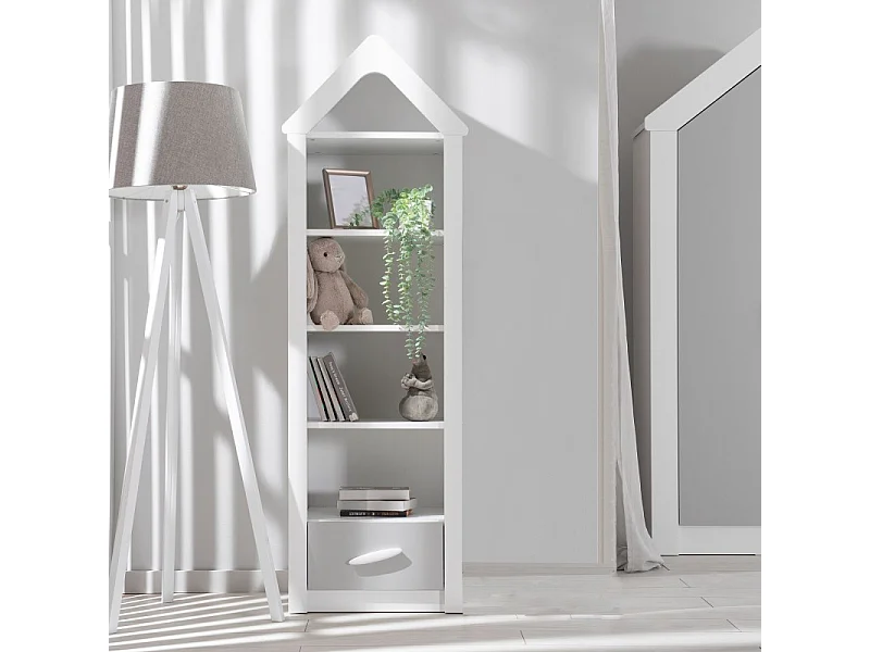 Etagère avec  tiroir blanche 164,4x47,4x41,3 cm