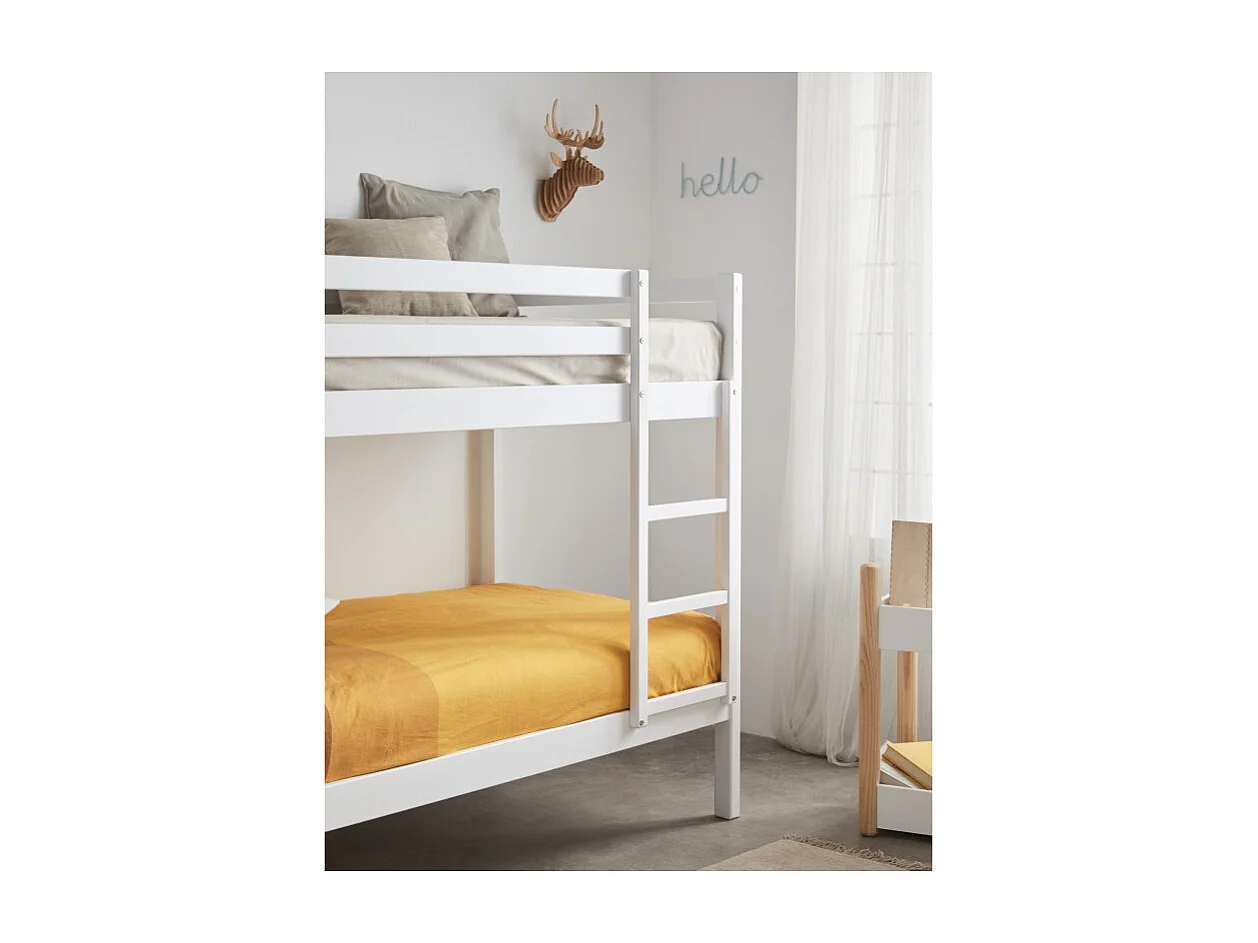 Lit superposé en bois blanc 90x190/90x190cm