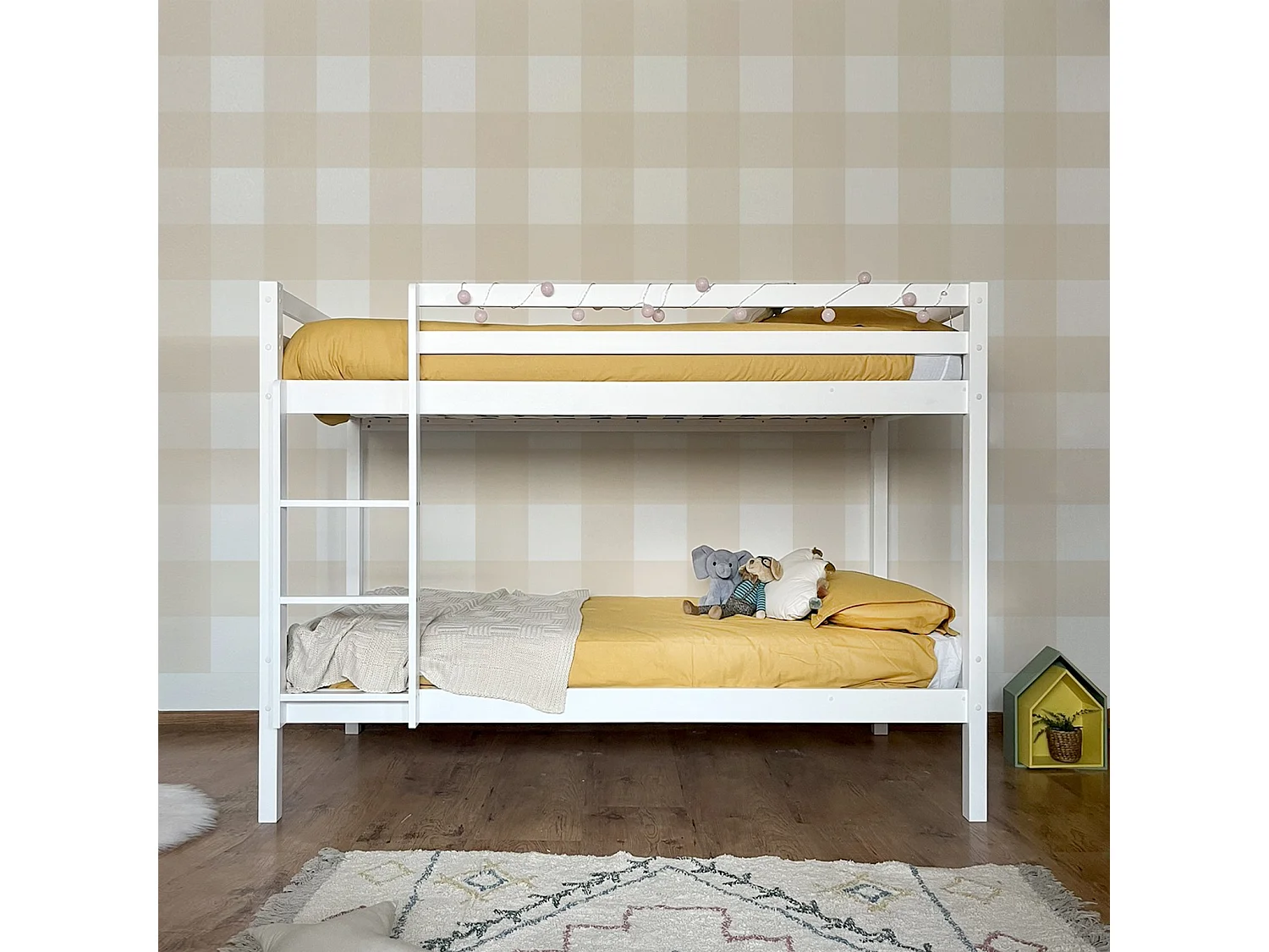 Letto a castello legno bianco 90x190/90x190cm